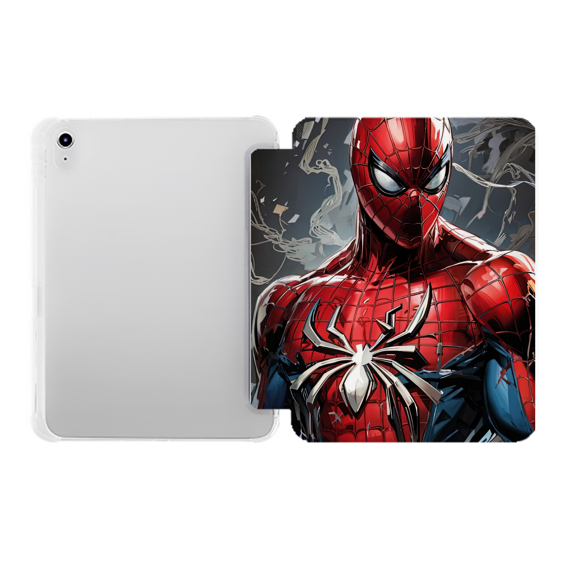 （画像用） Spider Man スパイダーマン IPad ケース ペン収納付き 三つ折りスタンド PUレザー×シリコン 対応機種9.5/10.5/10.9インチ